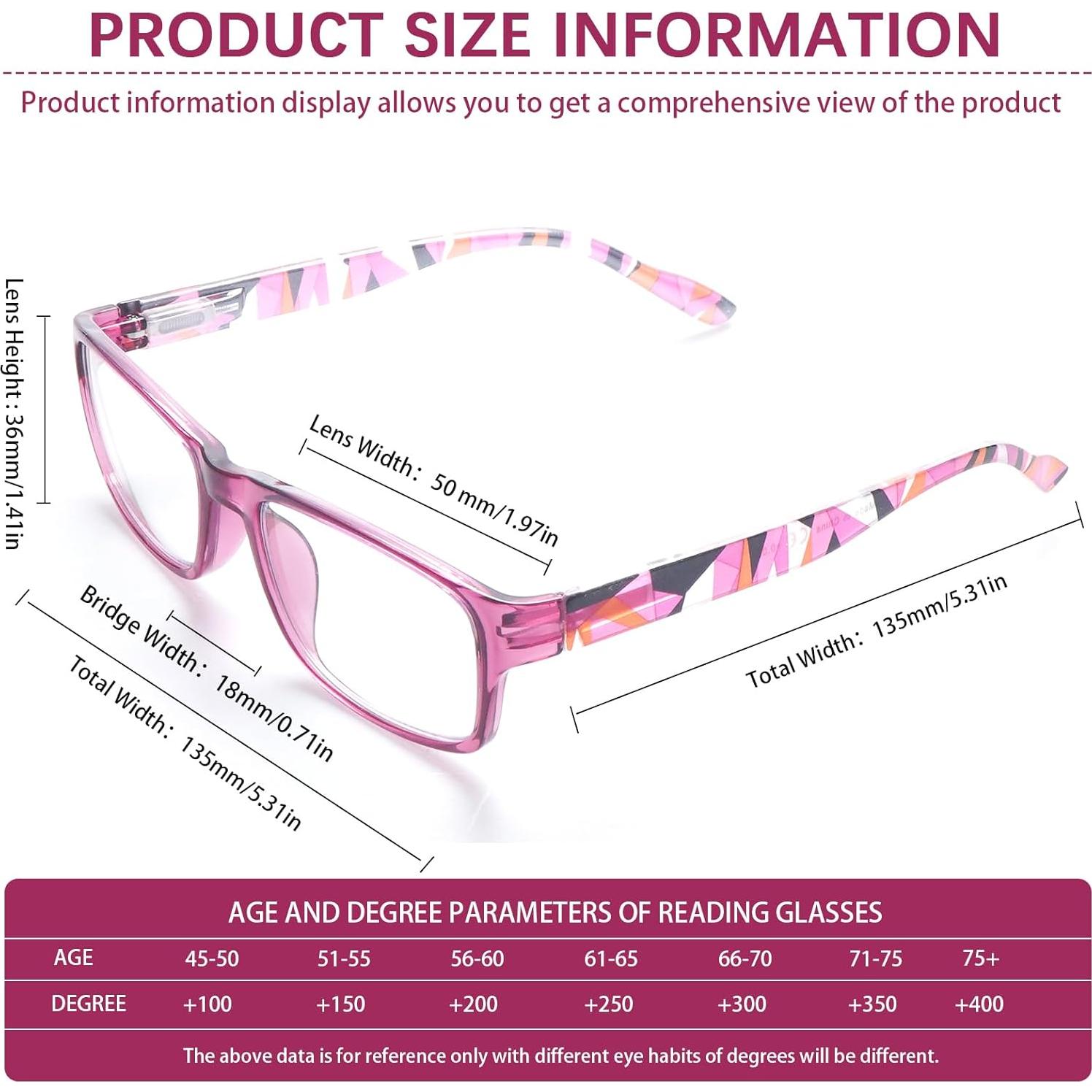 Paquete de 6 Gafas de Lectura Unisex con Bloqueo Luz Azul 1.25D