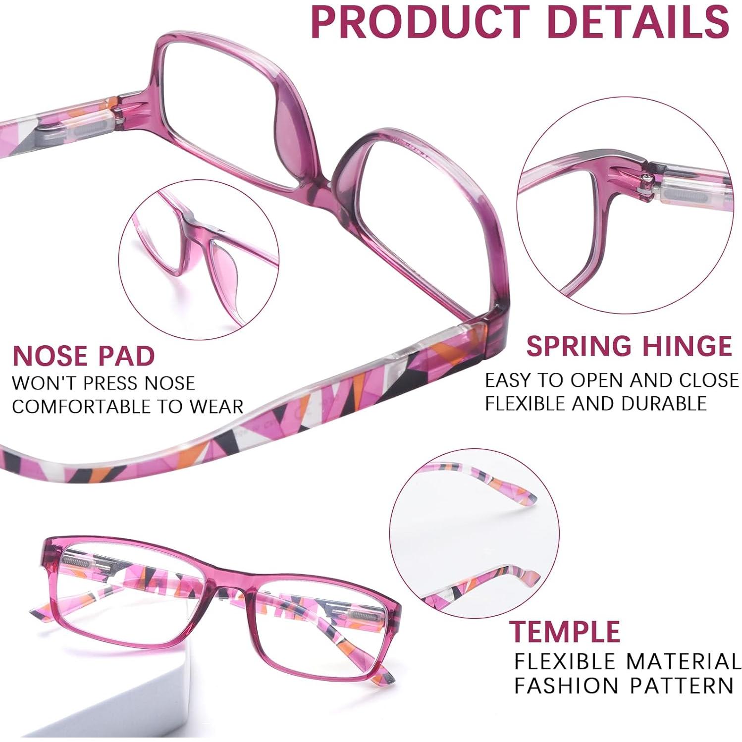 Paquete de 6 Gafas de Lectura Unisex con Bloqueo Luz Azul 1.25D