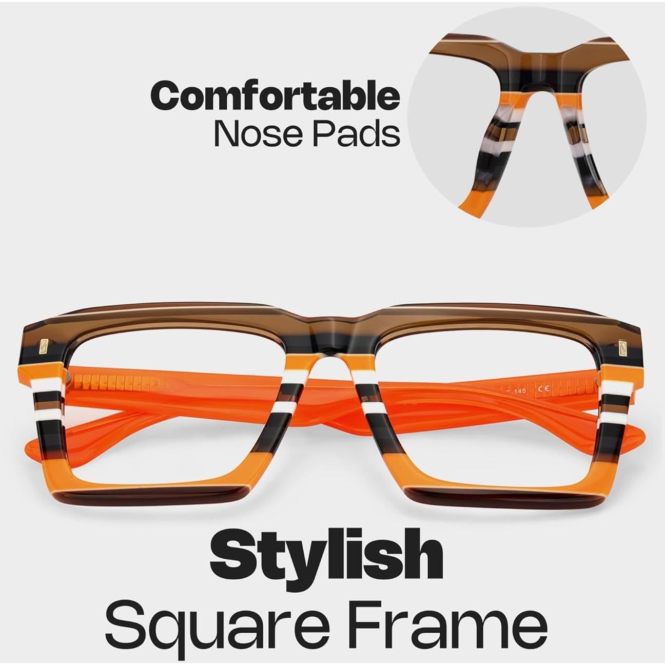 Montura de gafas cuadradas Zeelool ZJGA634947 con lente azul