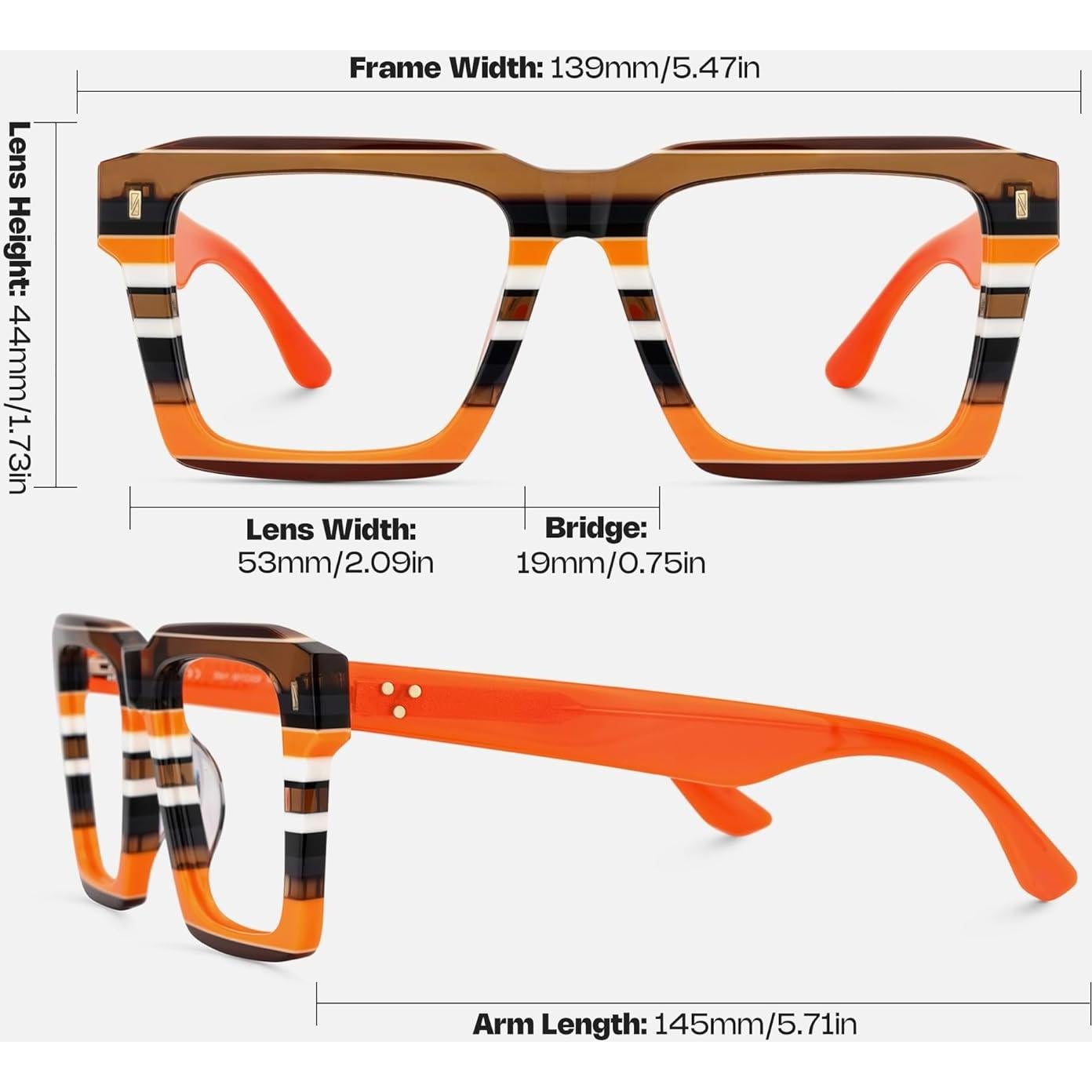 Montura de gafas cuadradas Zeelool ZJGA634947 con lente azul