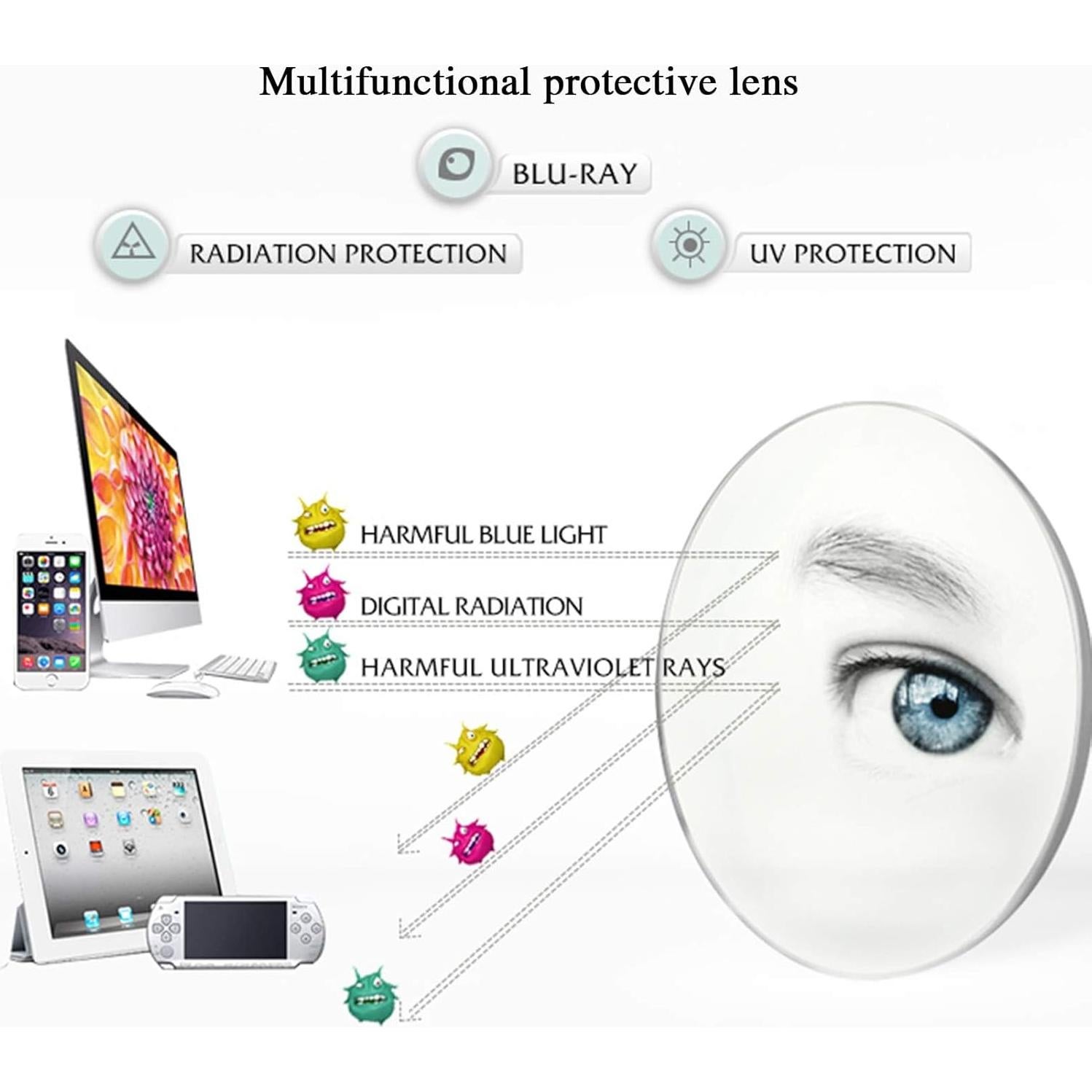 Gafas de luz azul para niños y adolescentes Morado Claro UV400