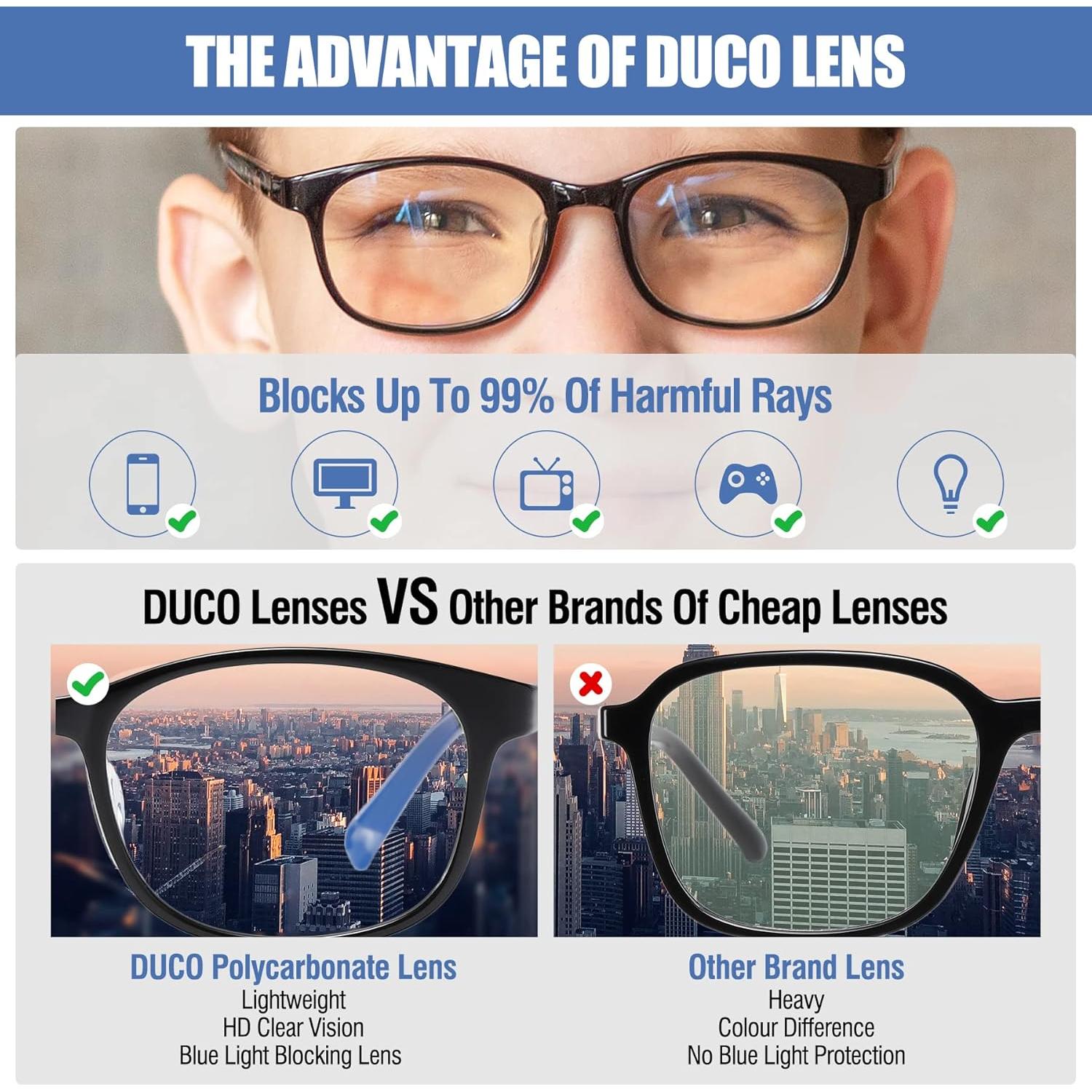 Gafas Anti Luz Azul para Niños DUCO K023 Rosa - Protección Ocular