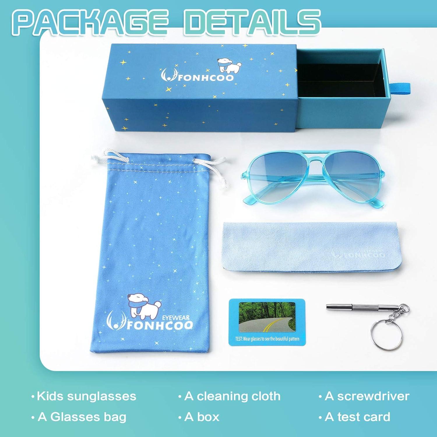 Gafas de sol polarizadas FONHCOO para niños 5-12 años UV400