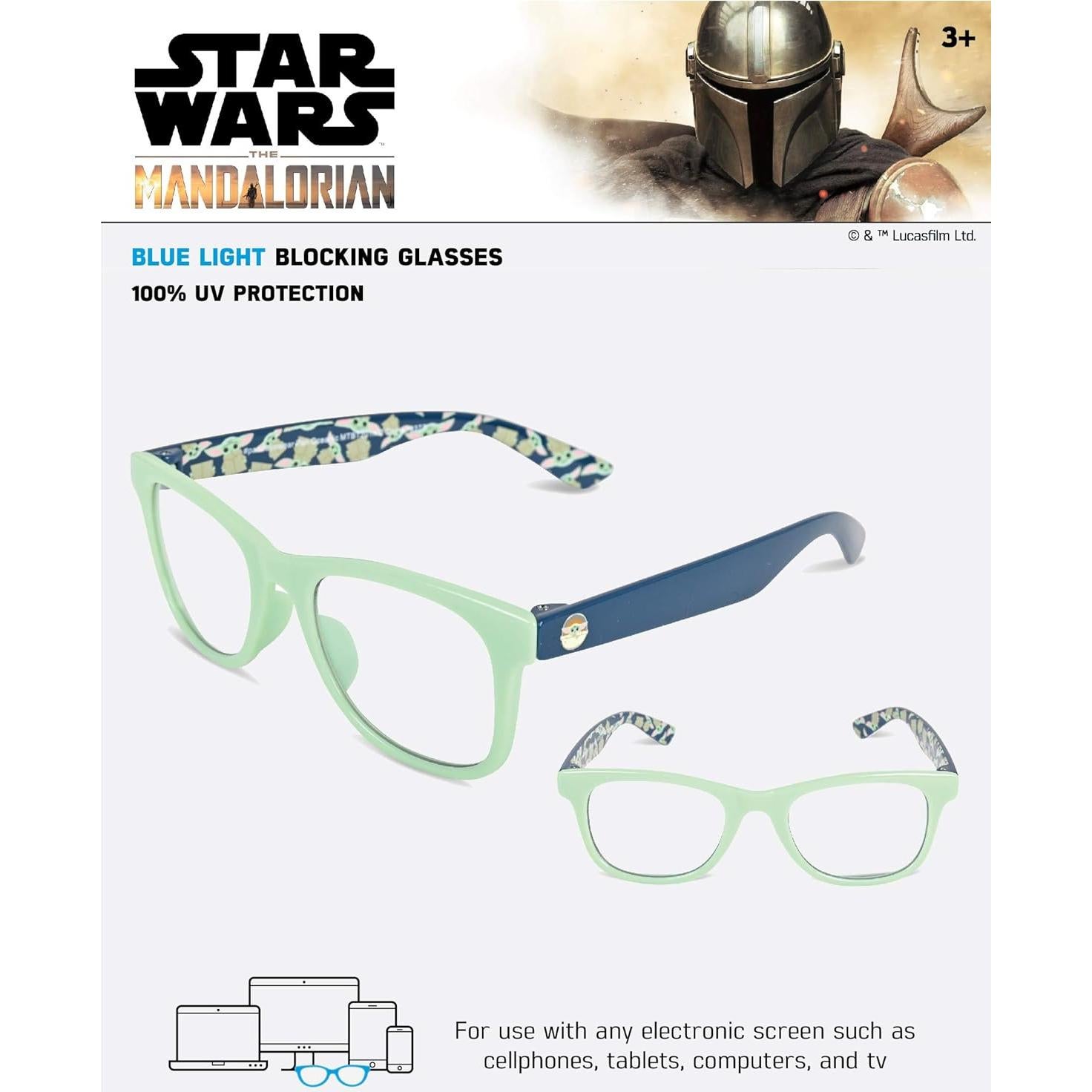 Gafas bloqueadoras de luz azul Baby Yoda Star Wars para niños