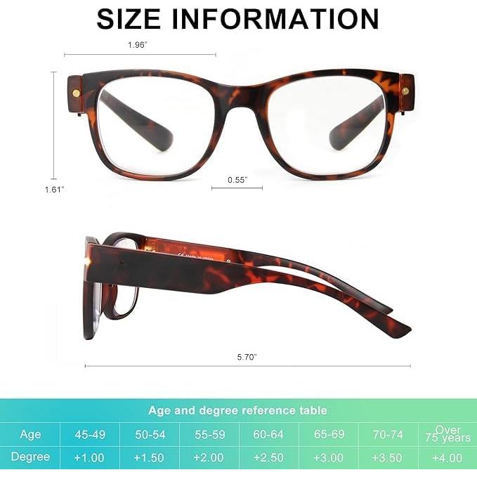 Gafas de Lectura Iluminadas OKH 3.5x Recargables USB Carey