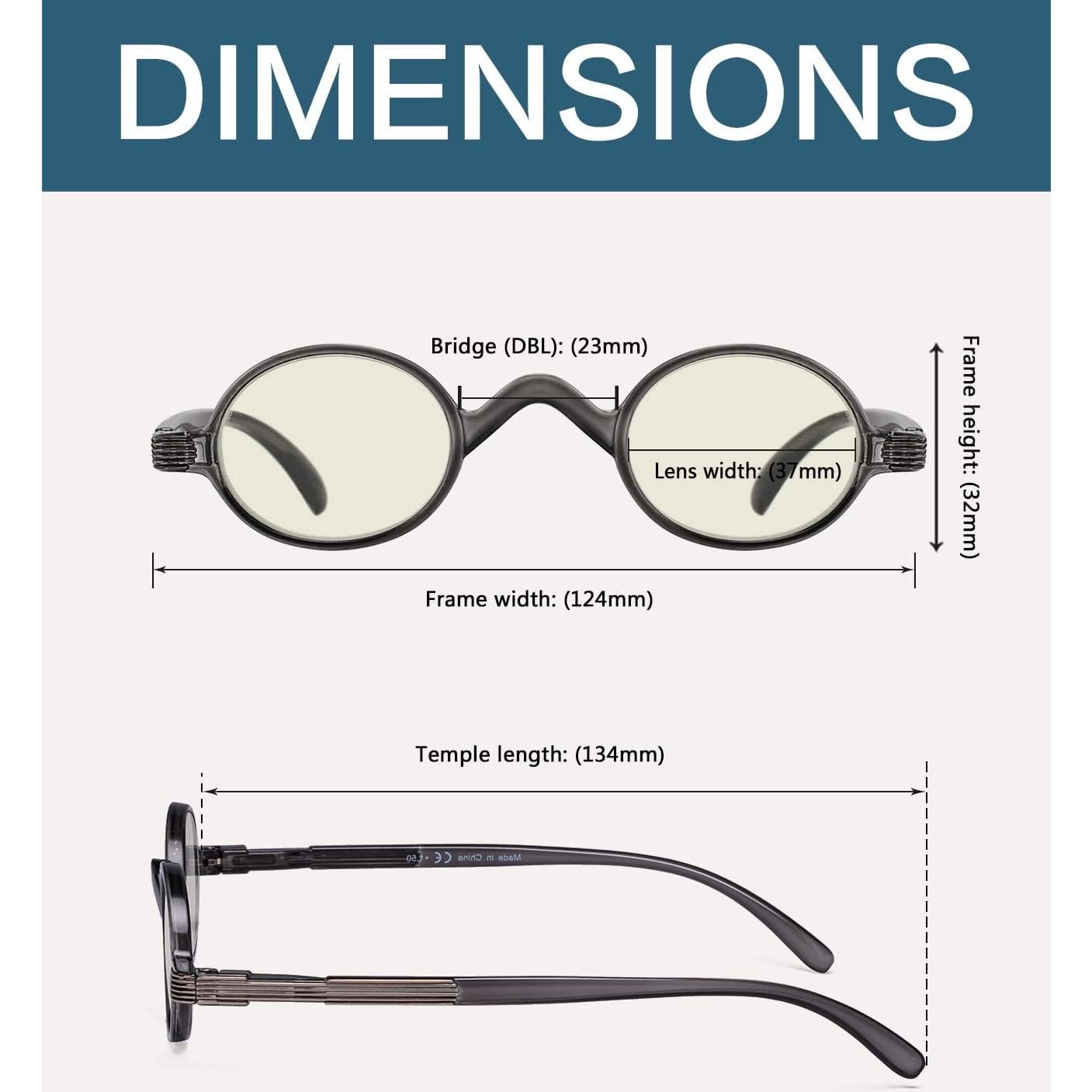 Lentes de Luz Azul Redondos Vintage BlueLess +3.00 Unisex