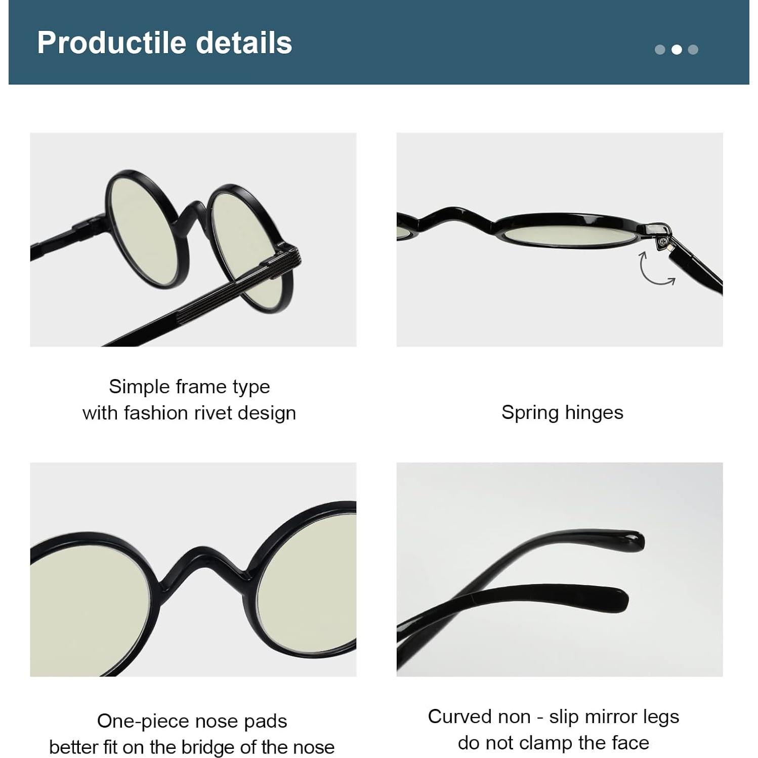 Lentes de Luz Azul Redondos Vintage BlueLess +3.00 Unisex