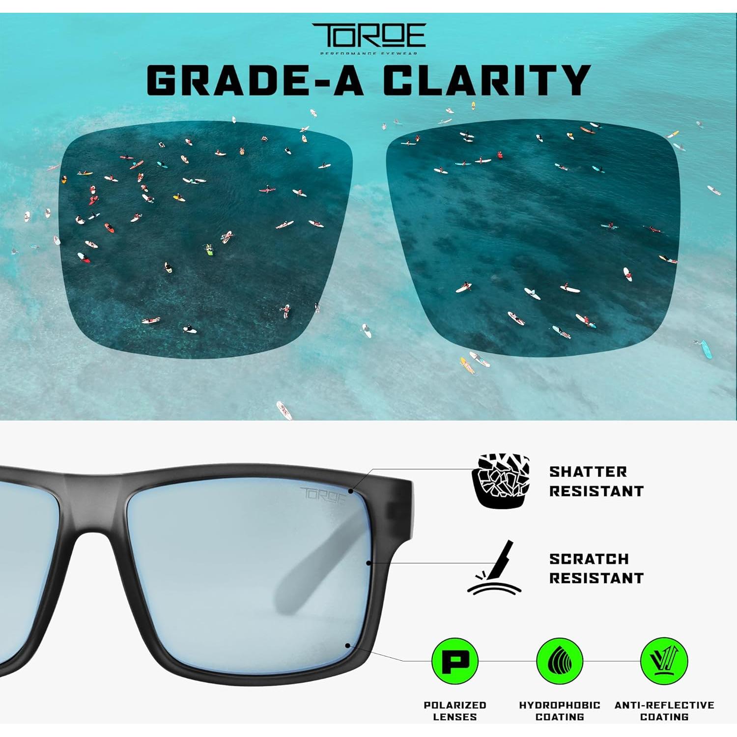 Gafas de sol TOROE unisex polarizadas TR90 gris escarchado