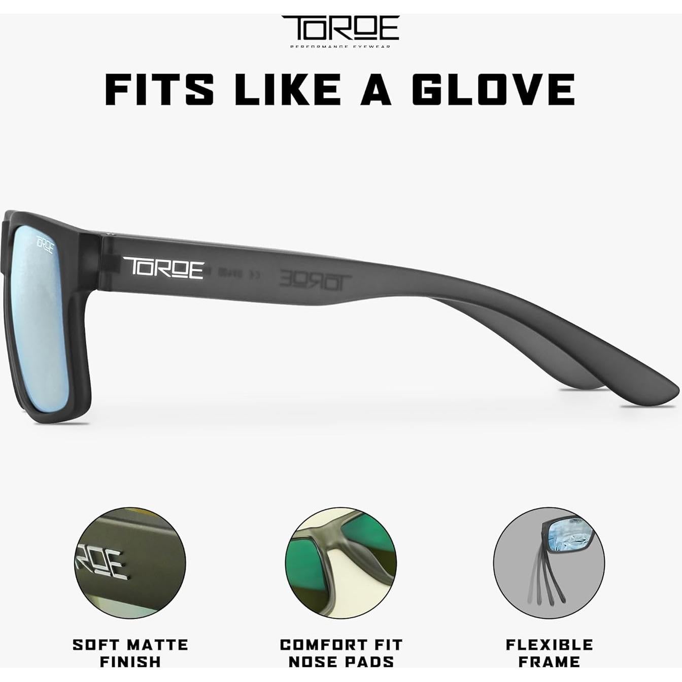 Gafas de sol TOROE unisex polarizadas TR90 gris escarchado
