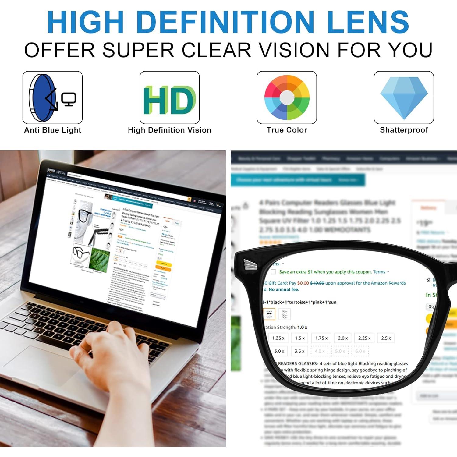 4 Gafas de Lectura con Filtro Luz Azul Mujeres 2.0