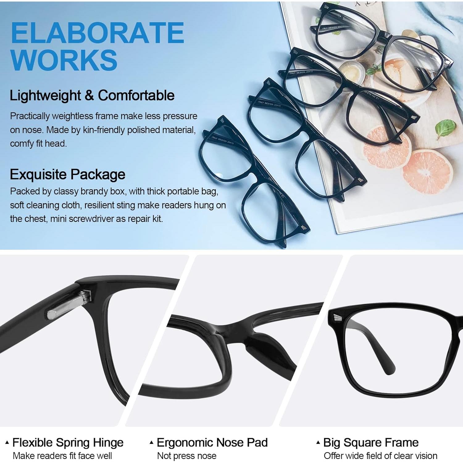 4 Gafas de Lectura con Filtro Luz Azul Mujeres 2.0