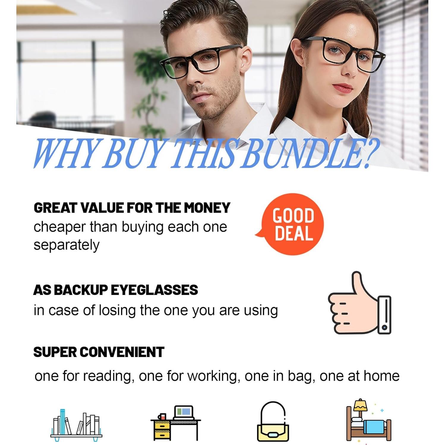 4 Gafas de Lectura con Filtro Luz Azul Mujeres 2.0