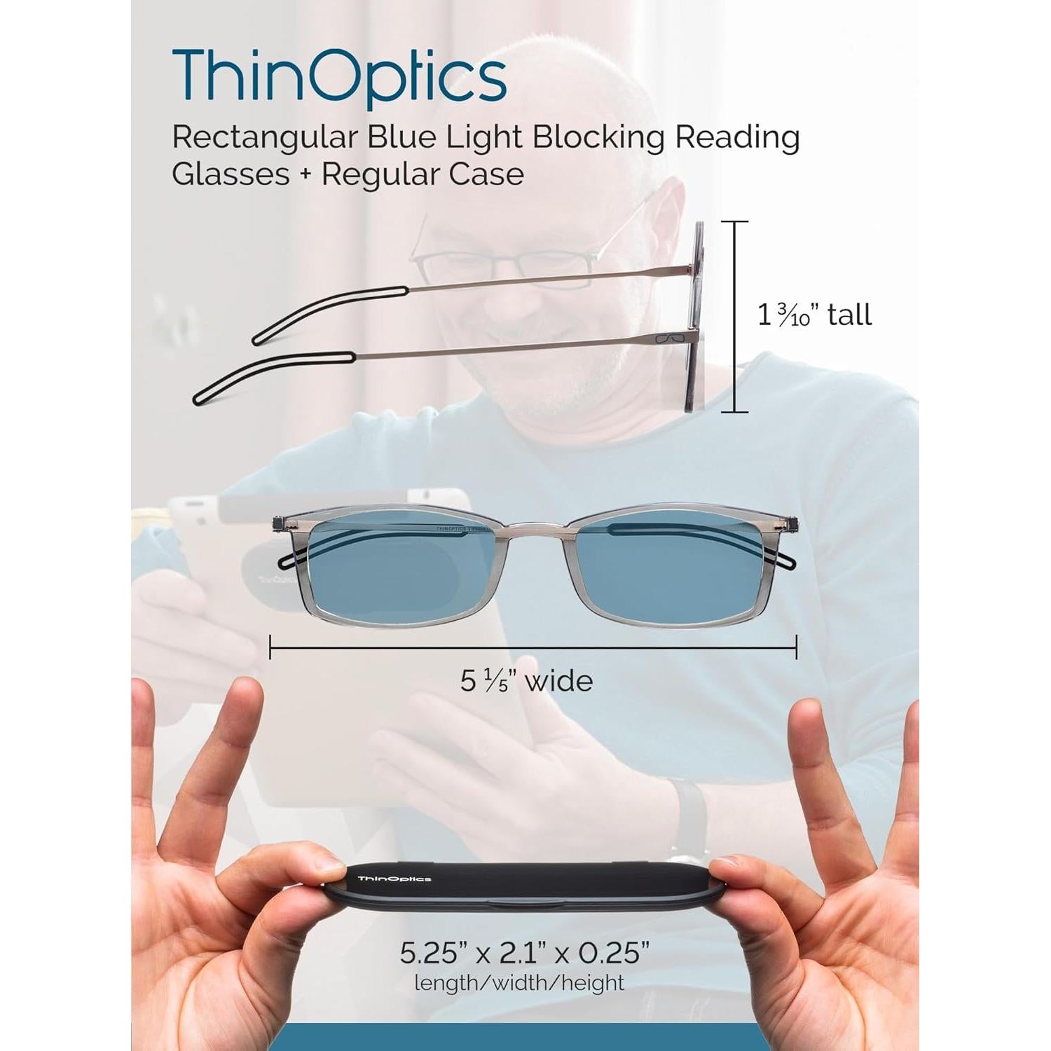 Gafas de lectura ThinOptics Frontpage con bloqueo luz azul 1x