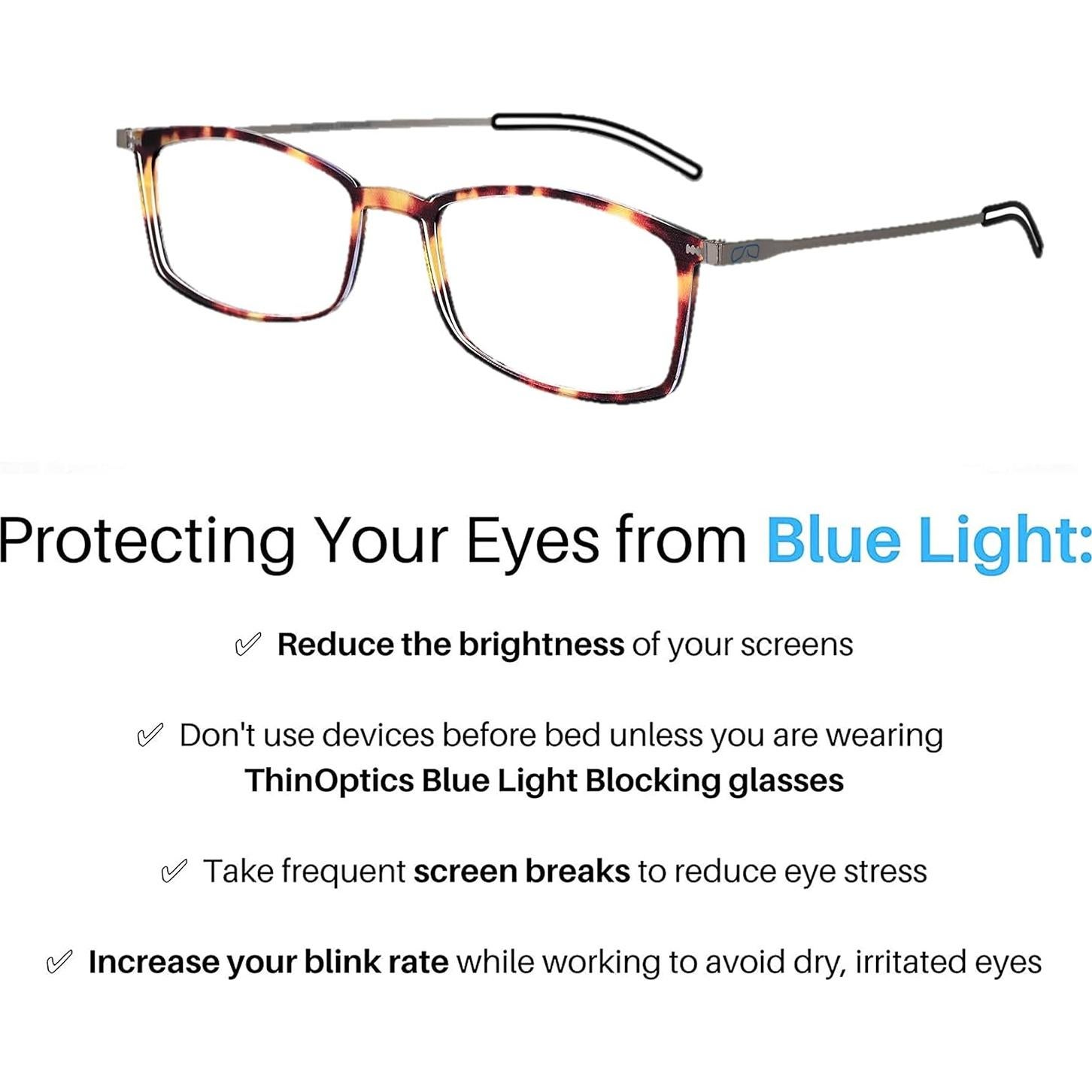 Gafas de lectura ThinOptics Frontpage con bloqueo luz azul 1x