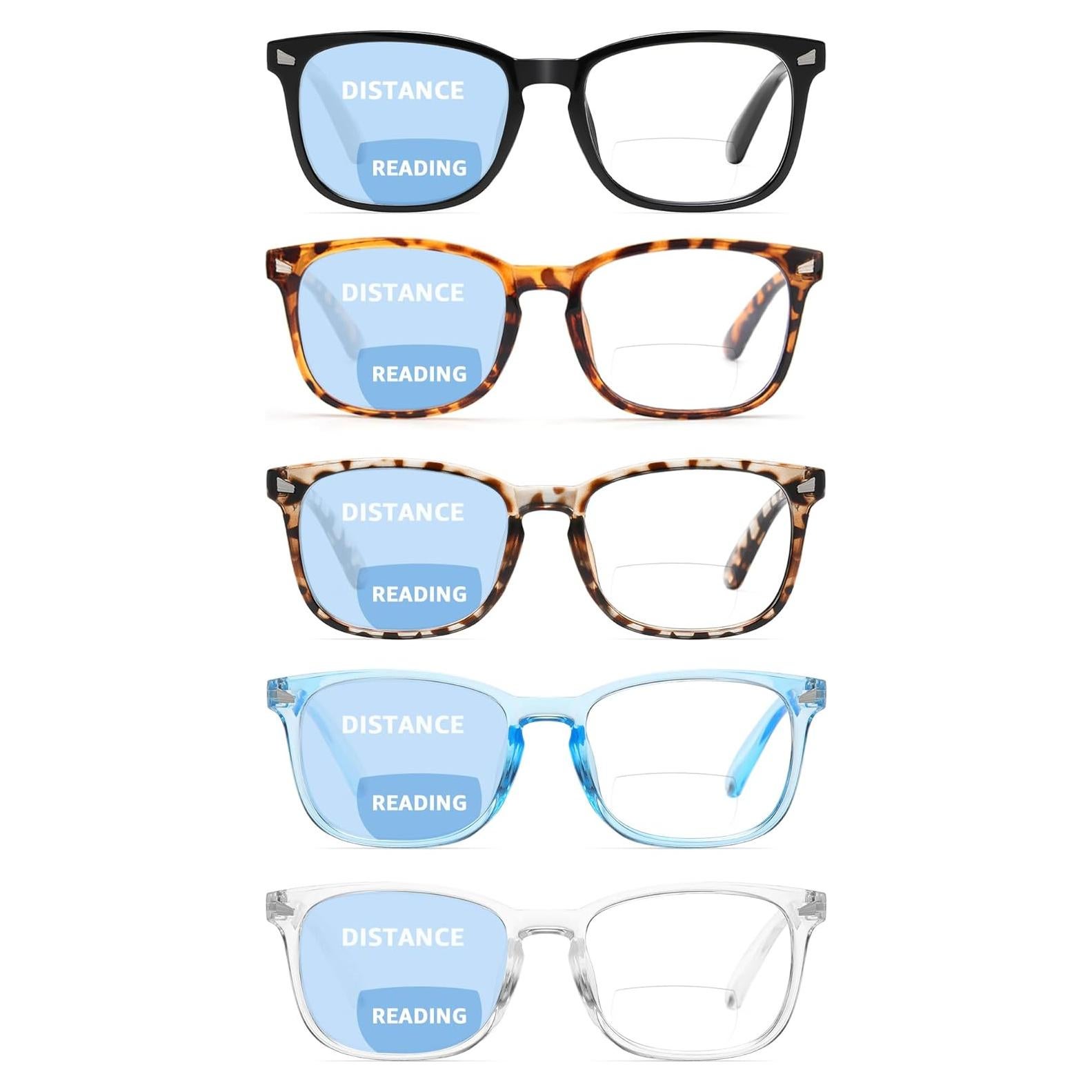 Gafas de lectura bifocales CCVOO con bloqueo luz azul - 5 colores