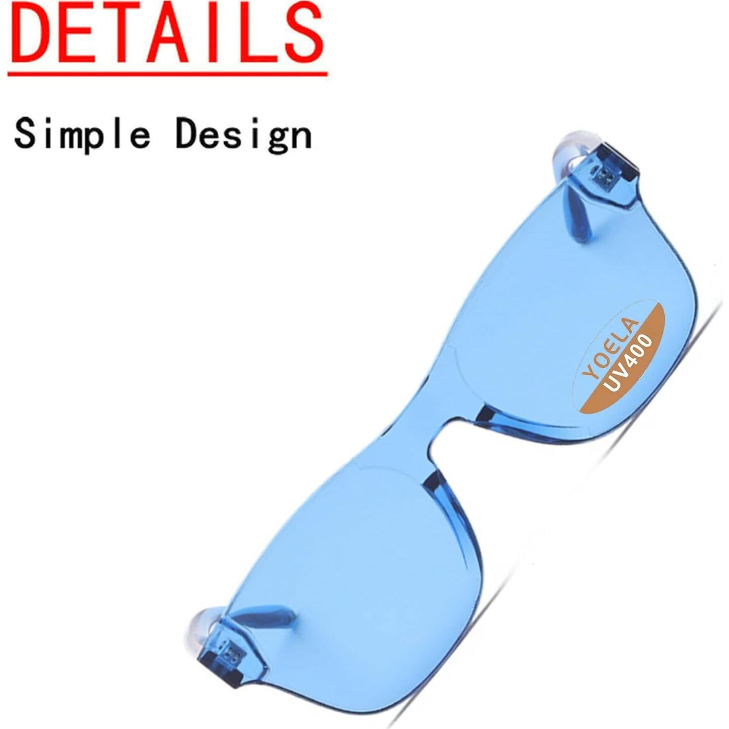 Gafas de sol grandes sin montura OLINOWL unisex UV400