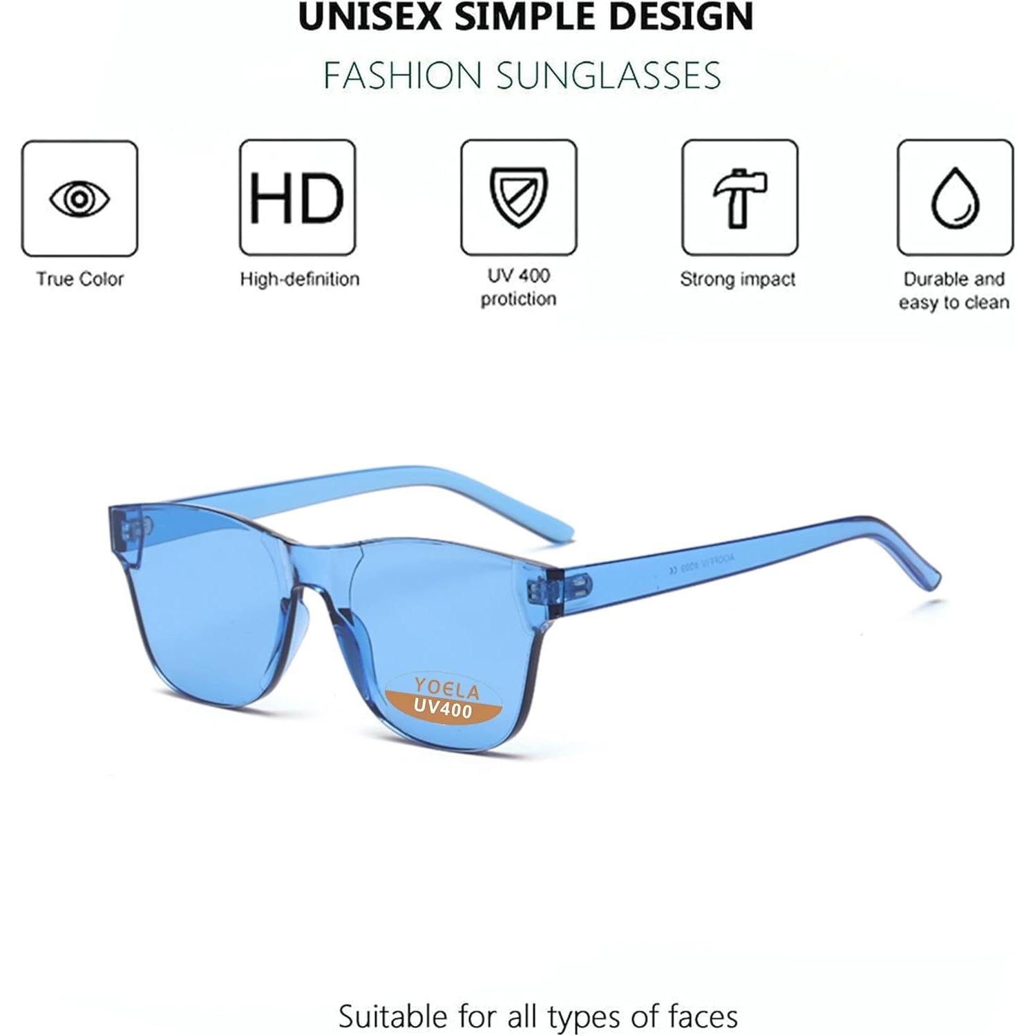 Gafas de sol grandes sin montura OLINOWL unisex UV400