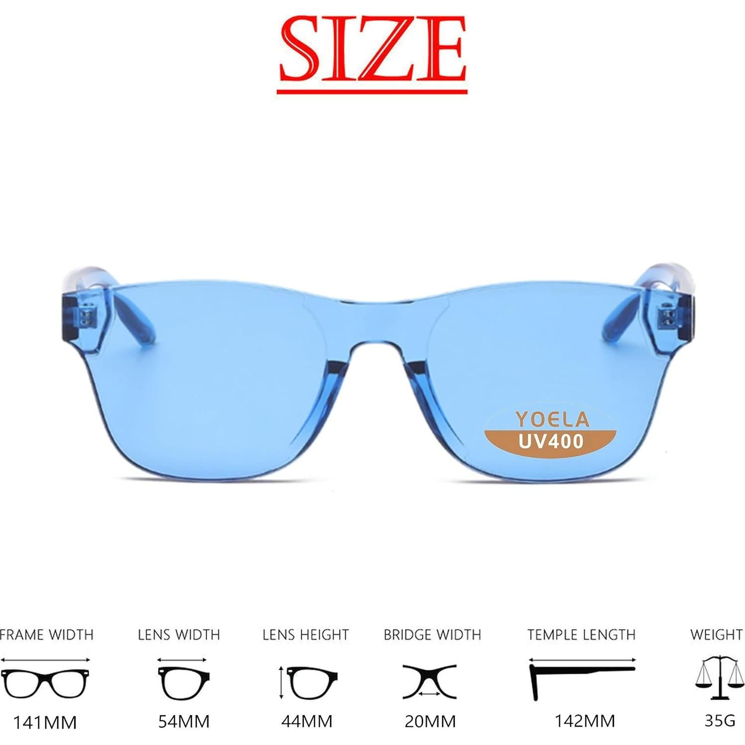 Gafas de sol grandes sin montura OLINOWL unisex UV400