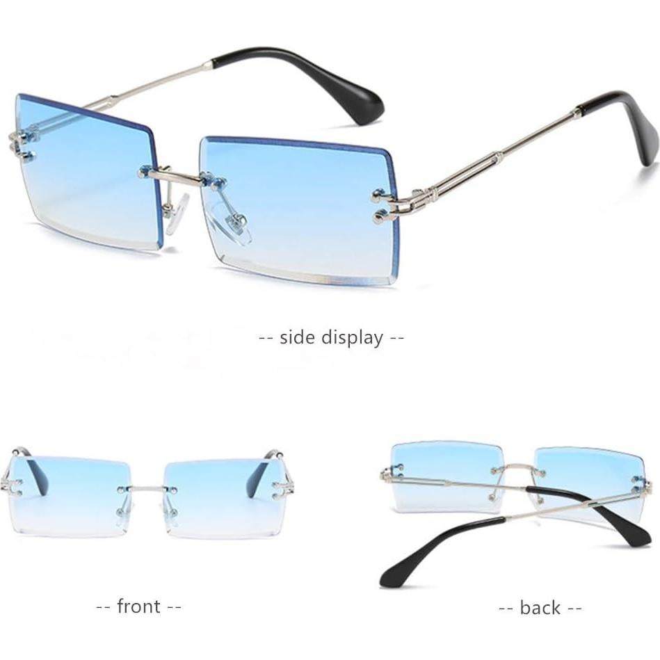 Gafas de sol retro LASPOR unisex sin montura doradas UV400