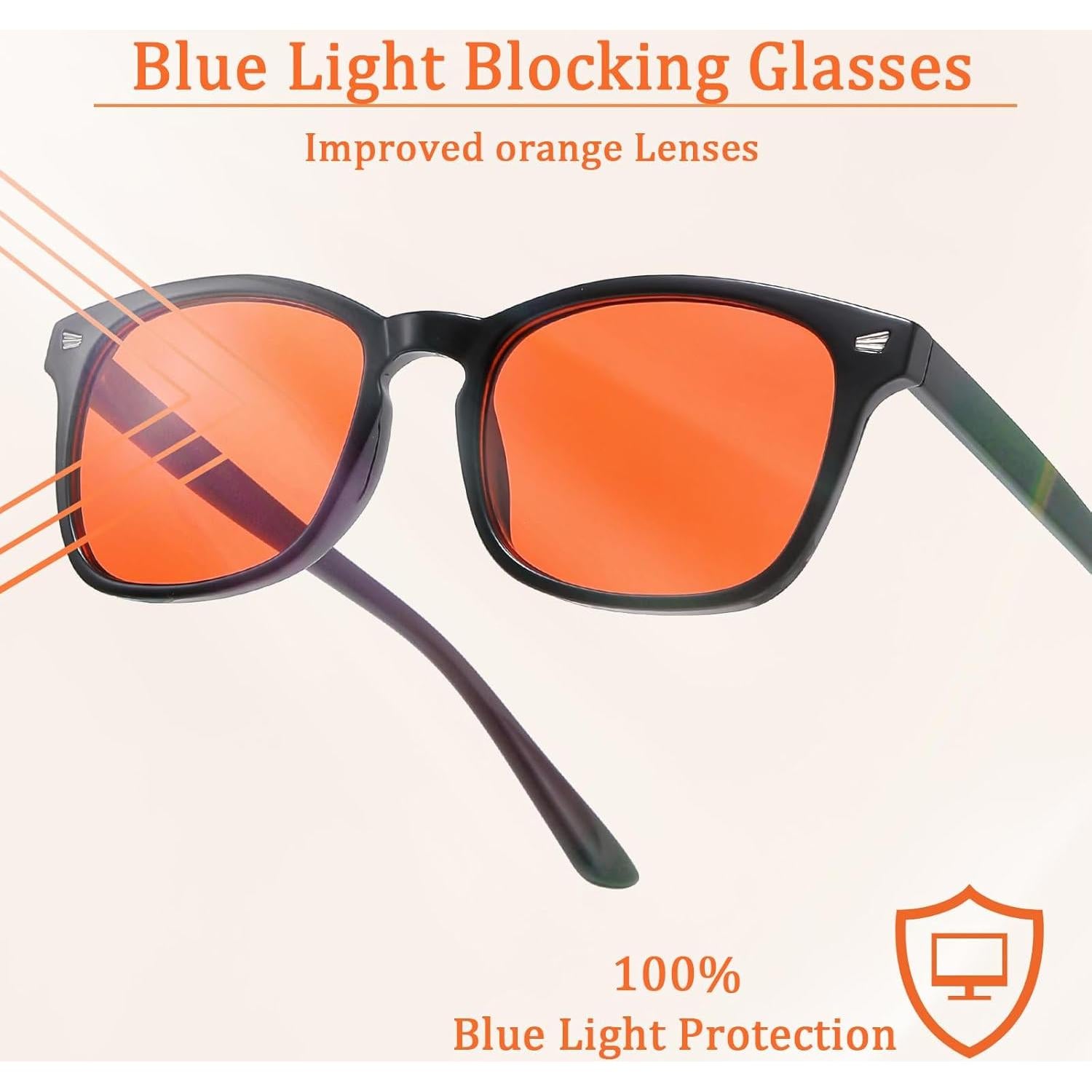 Gafas Anti-Luz Azul Naranjas para Juego y Computadora