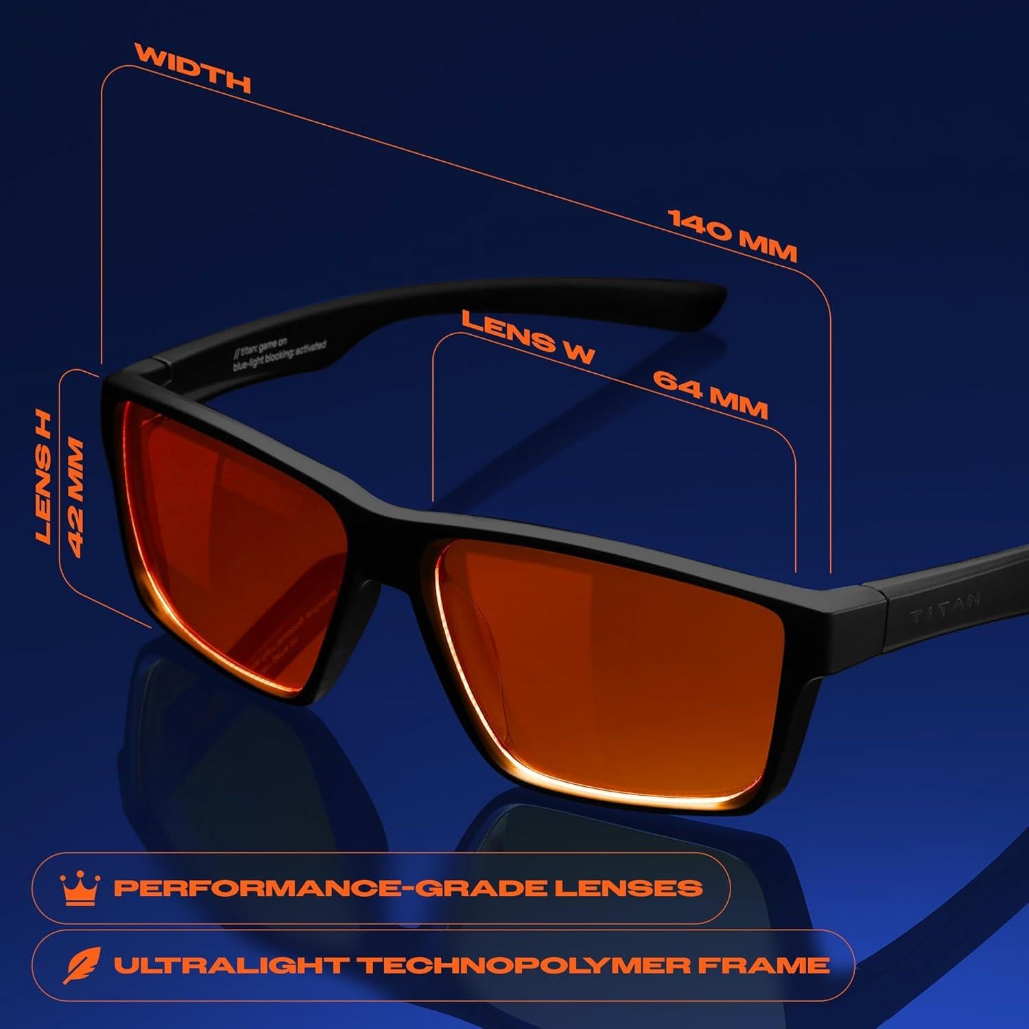 Gafas Gaming Titan Anti Luz Azul UV400 para Hombres