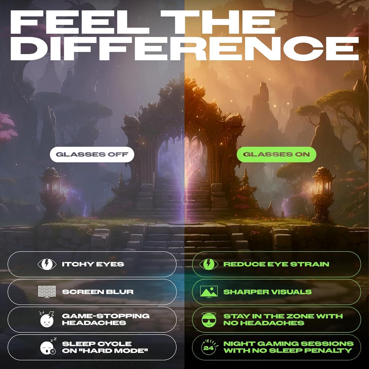 Gafas Gaming Titan Anti Luz Azul UV400 para Hombres