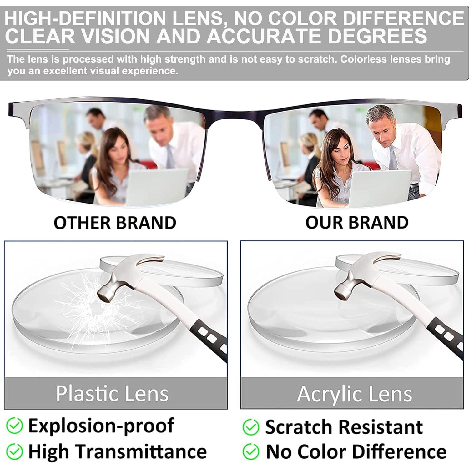 Gafas de Lectura HUYAOPT con Filtro de Luz Azul 0.50x Metal