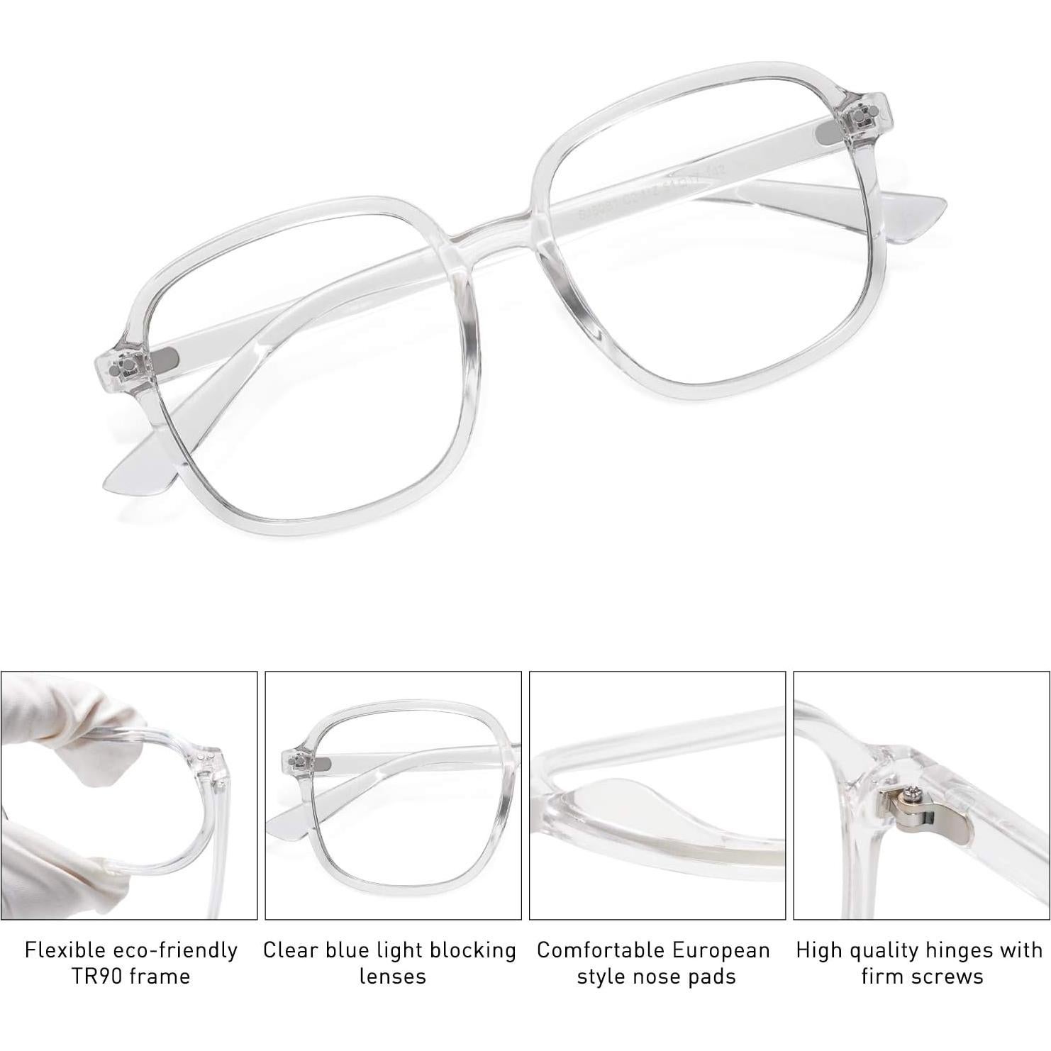 Gafas Anti-Luz Azul SojoS SJ5081 Cuadradas TR90 para Mujeres