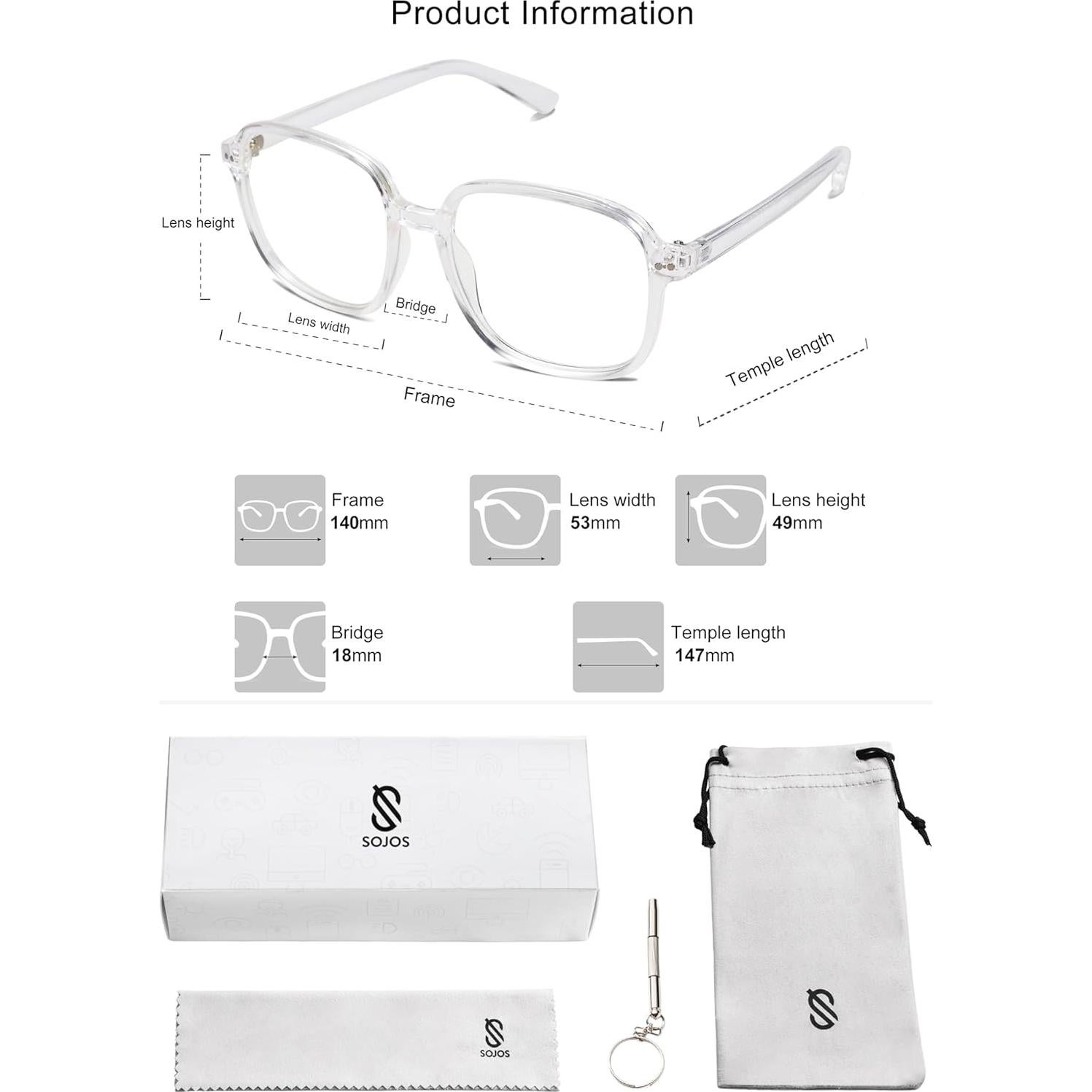 Gafas Anti-Luz Azul SojoS SJ5081 Cuadradas TR90 para Mujeres