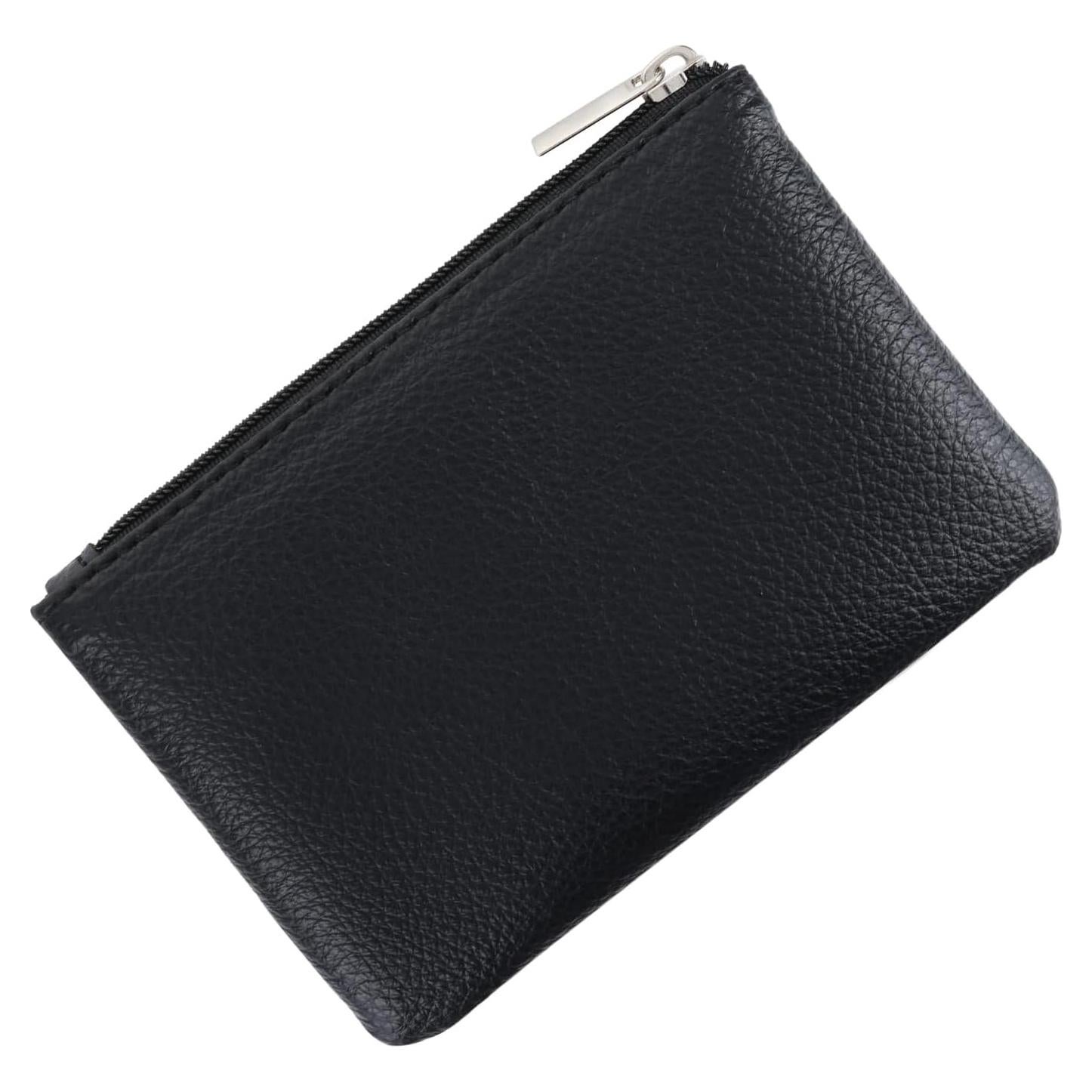Monedero portátil Simarro de cuero vegano negro 12x9cm