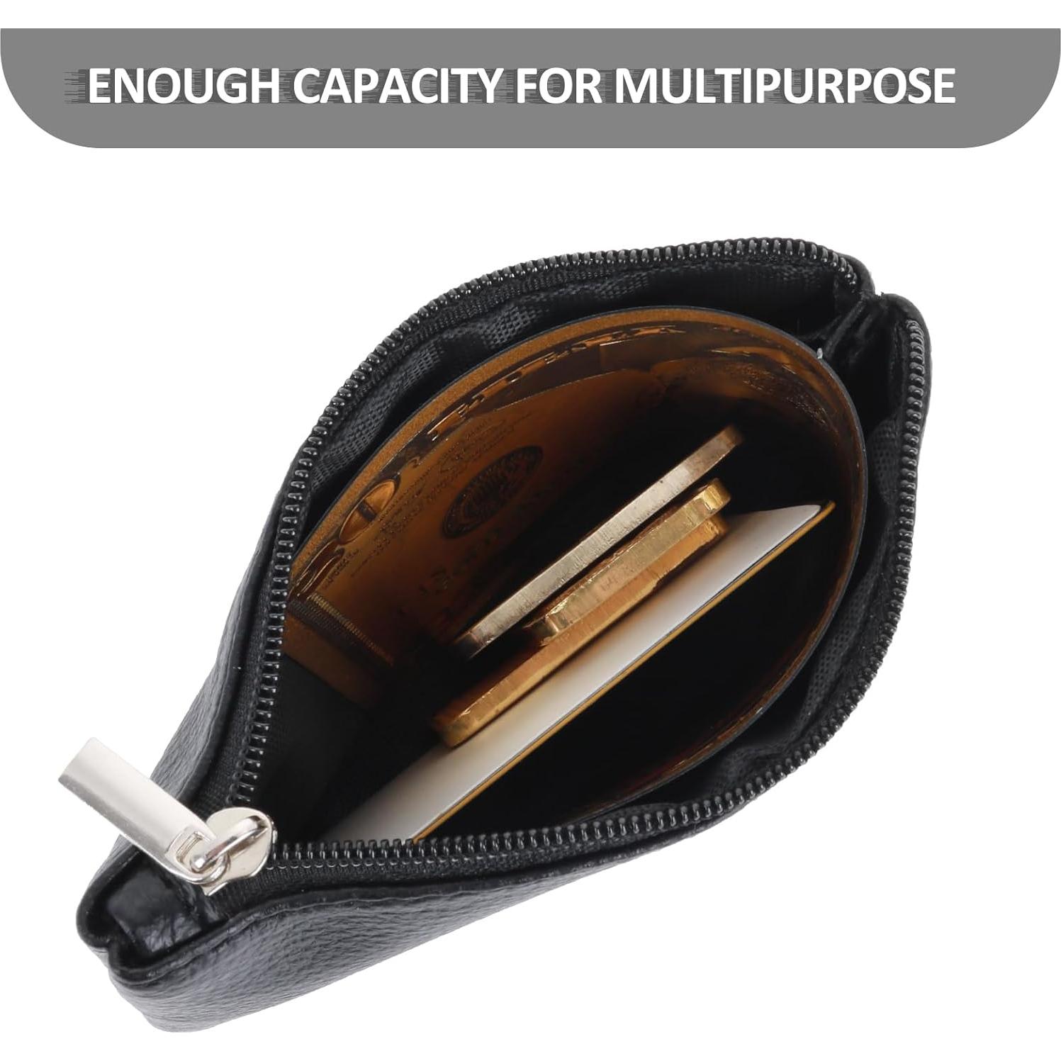 Monedero portátil Simarro de cuero vegano negro 12x9cm