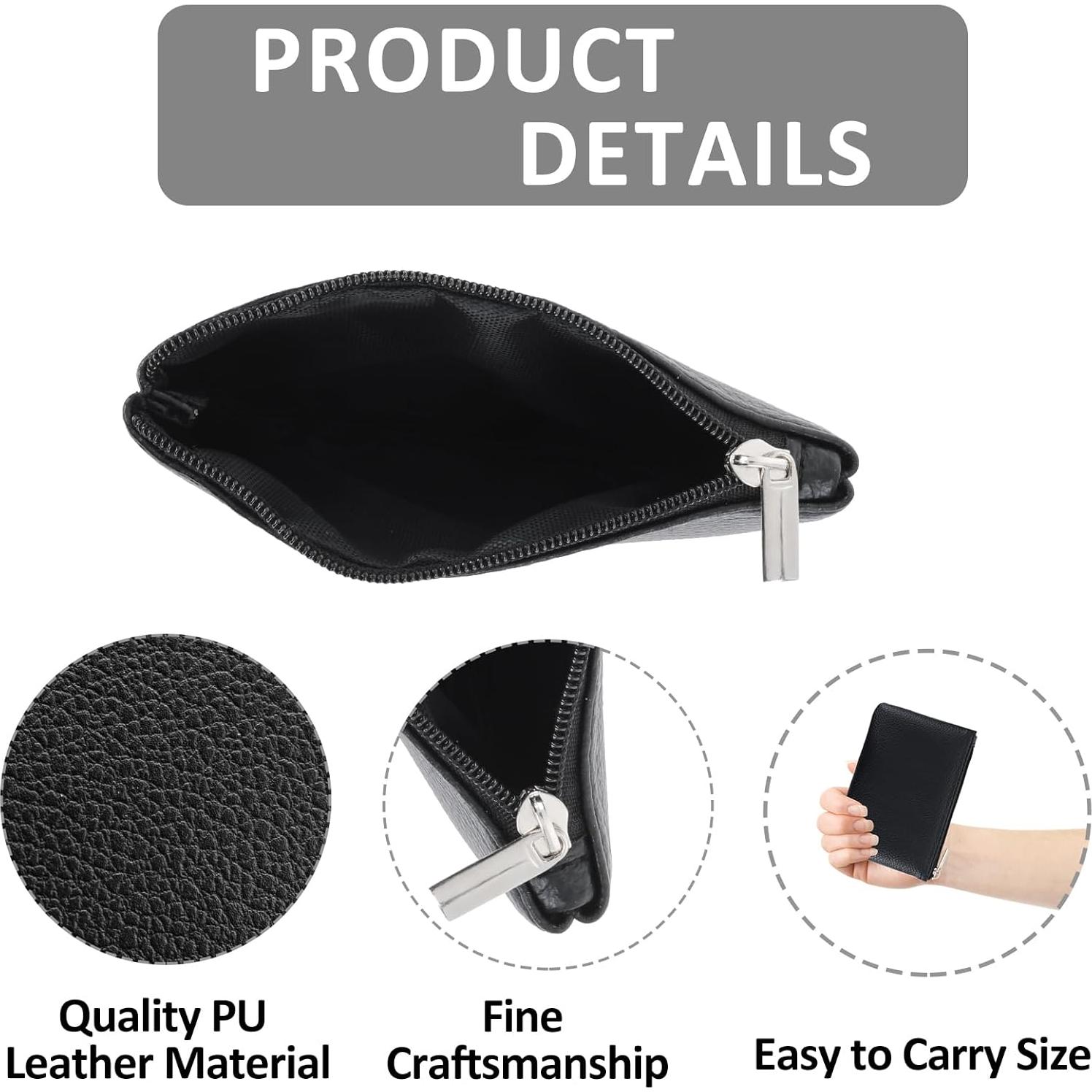 Monedero portátil Simarro de cuero vegano negro 12x9cm