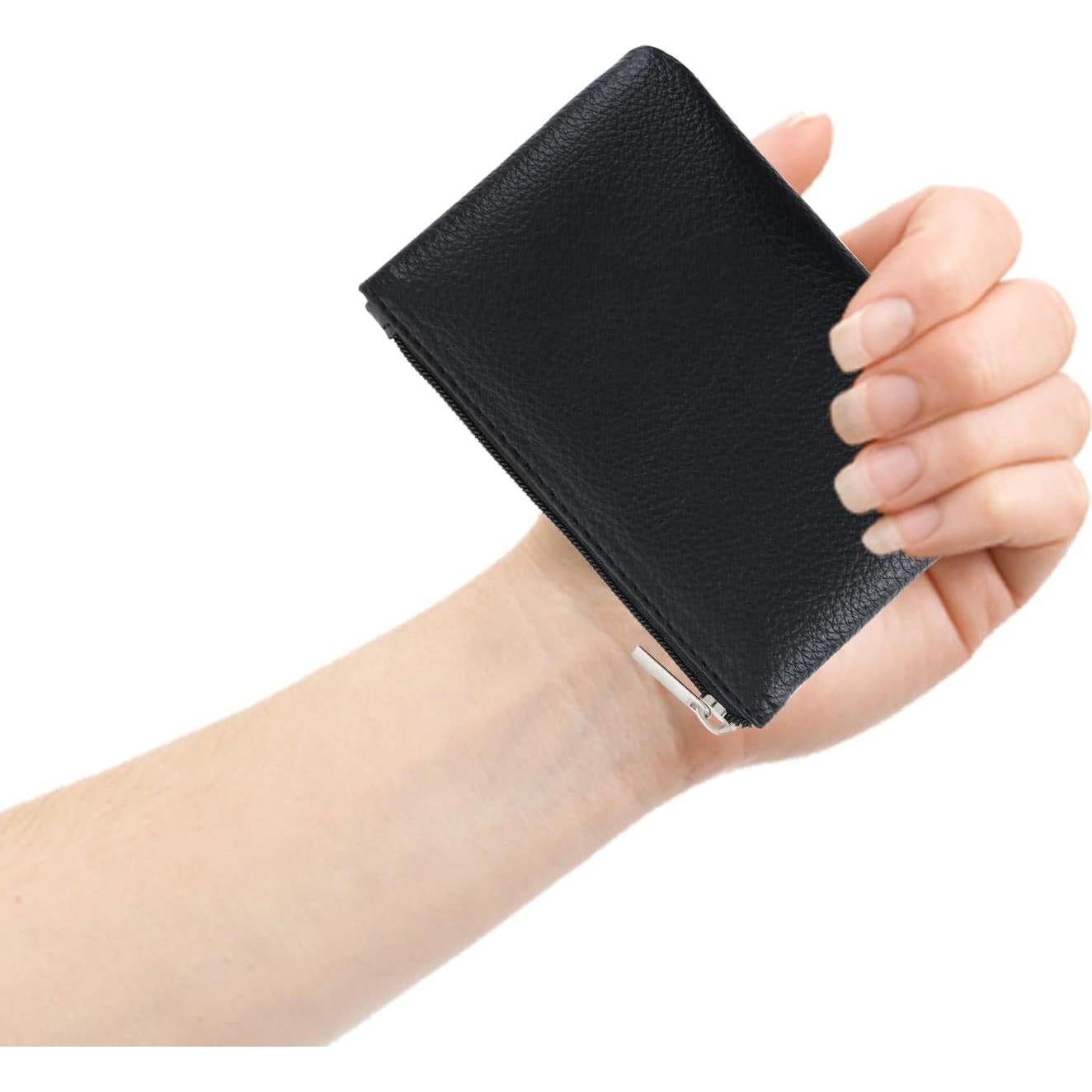 Monedero portátil Simarro de cuero vegano negro 12x9cm