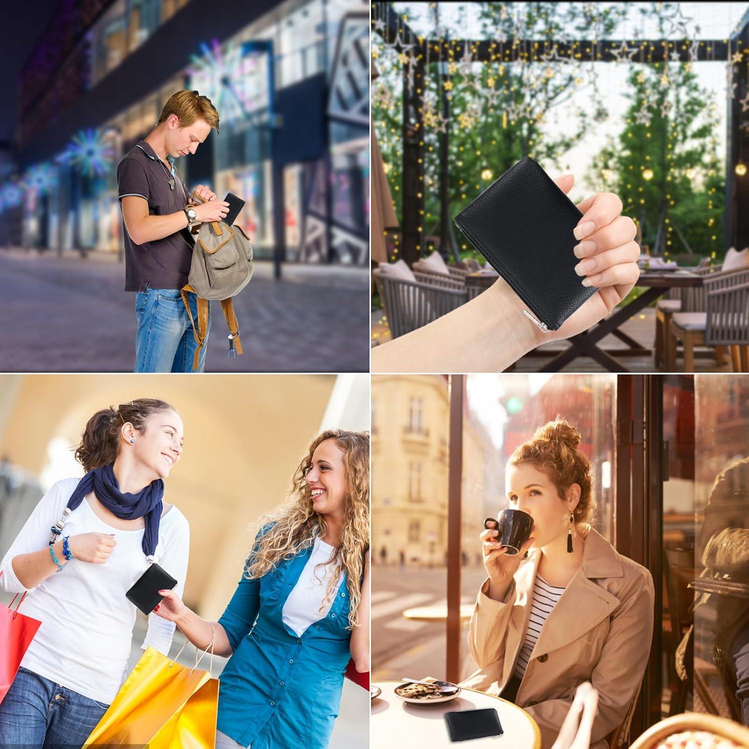 Monedero portátil Simarro de cuero vegano negro 12x9cm