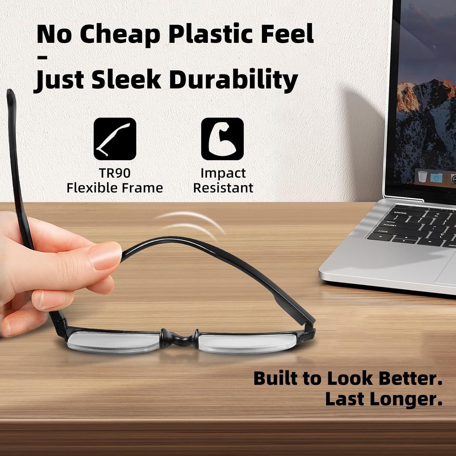 Paquete de 8 gafas de lectura TR90 1.5x con bloqueo luz azul