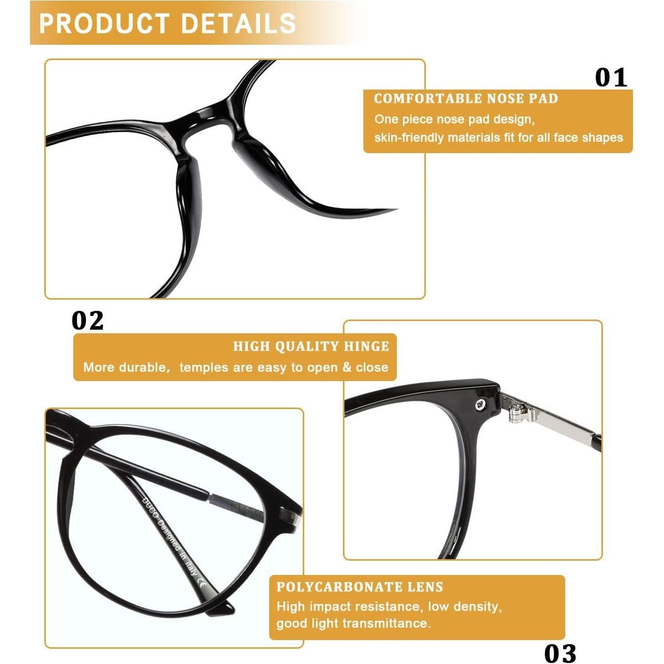 Gafas de lectura y gaming DUCO DC5204 con filtro luz azul