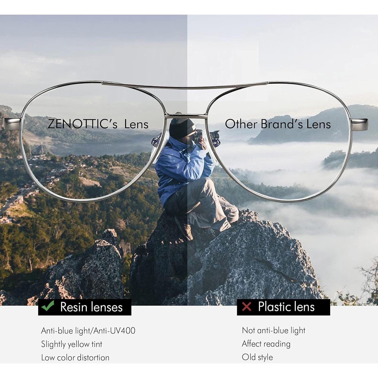Gafas de Bloqueo de Luz Azul ZENOTTIC Aviador Unisex
