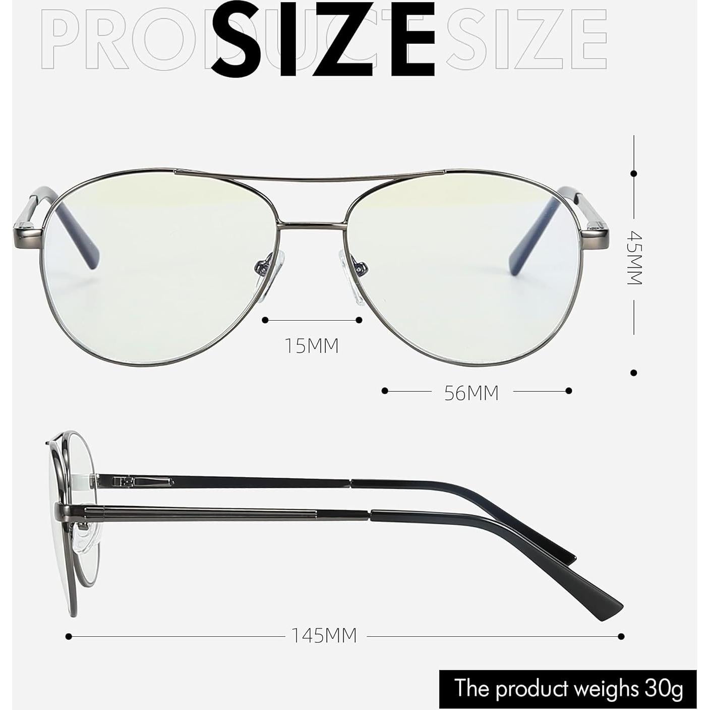 Gafas de Bloqueo de Luz Azul ZENOTTIC Aviador Unisex