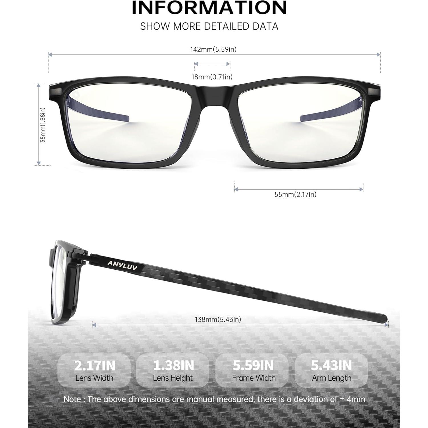 Gafas de Luz Azul ANYLUV UV400 para Hombres y Mujeres