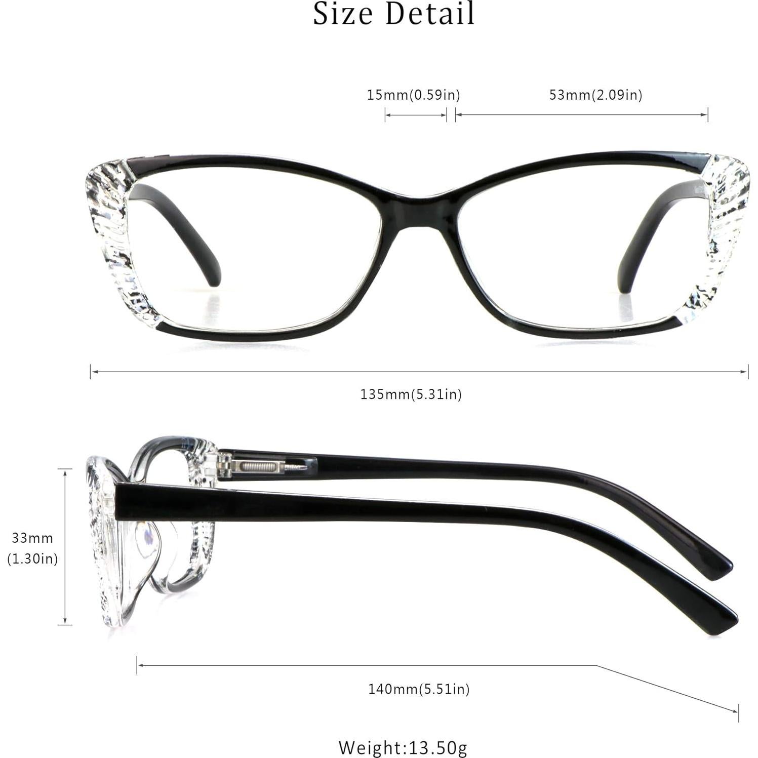 5 Pares de Gafas de Lectura LifeArt +3.25 Aumento Luz Azul