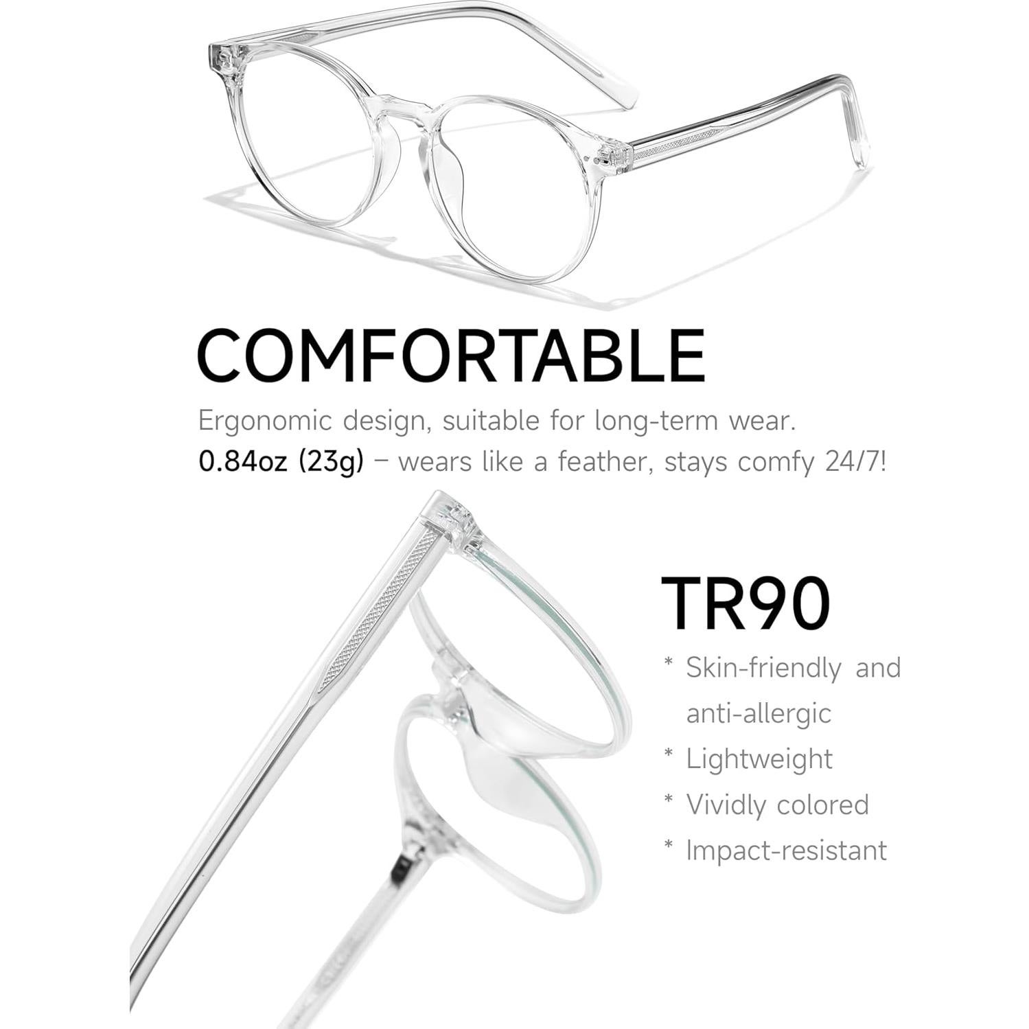 Gafas Redondas Bloqueadoras de Luz Azul Musas TR90