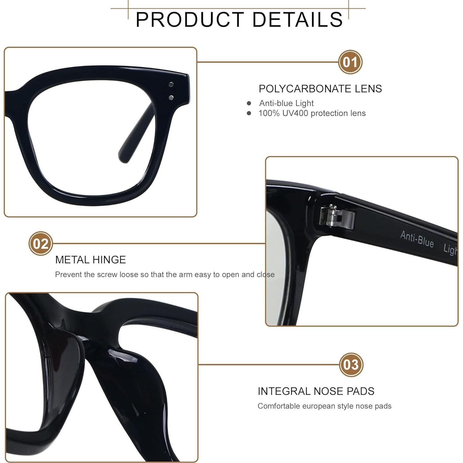 Gafas bloqueadoras de luz azul ANDWOOD AR08 para mujeres - 2 pack