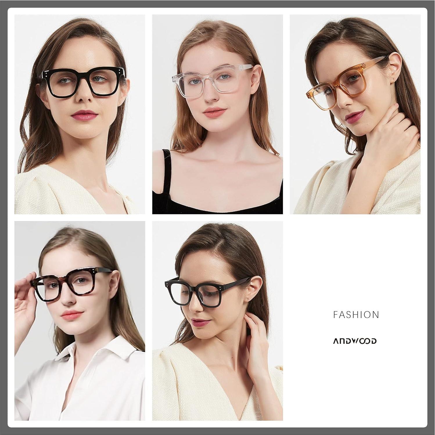 Gafas bloqueadoras de luz azul ANDWOOD AR08 para mujeres - 2 pack