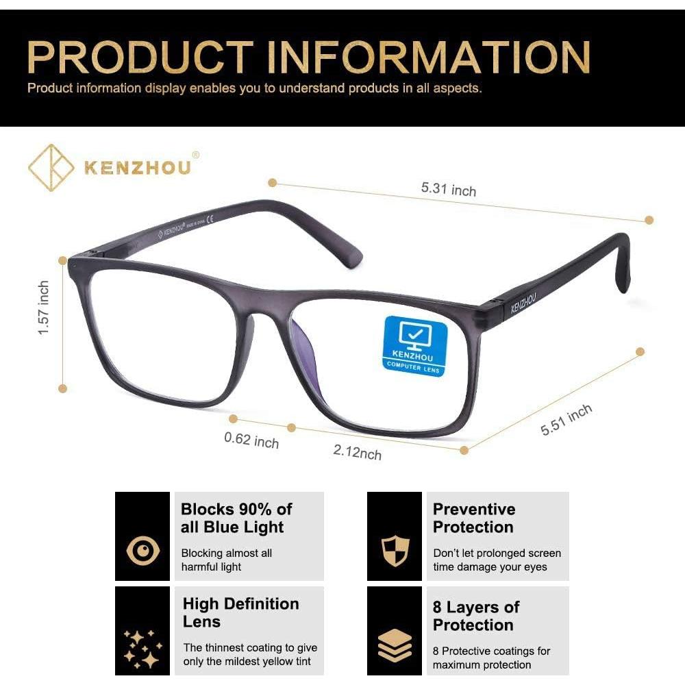 Gafas Anti Luz Azul K KENZHOU - 2 Paquetes Unisex