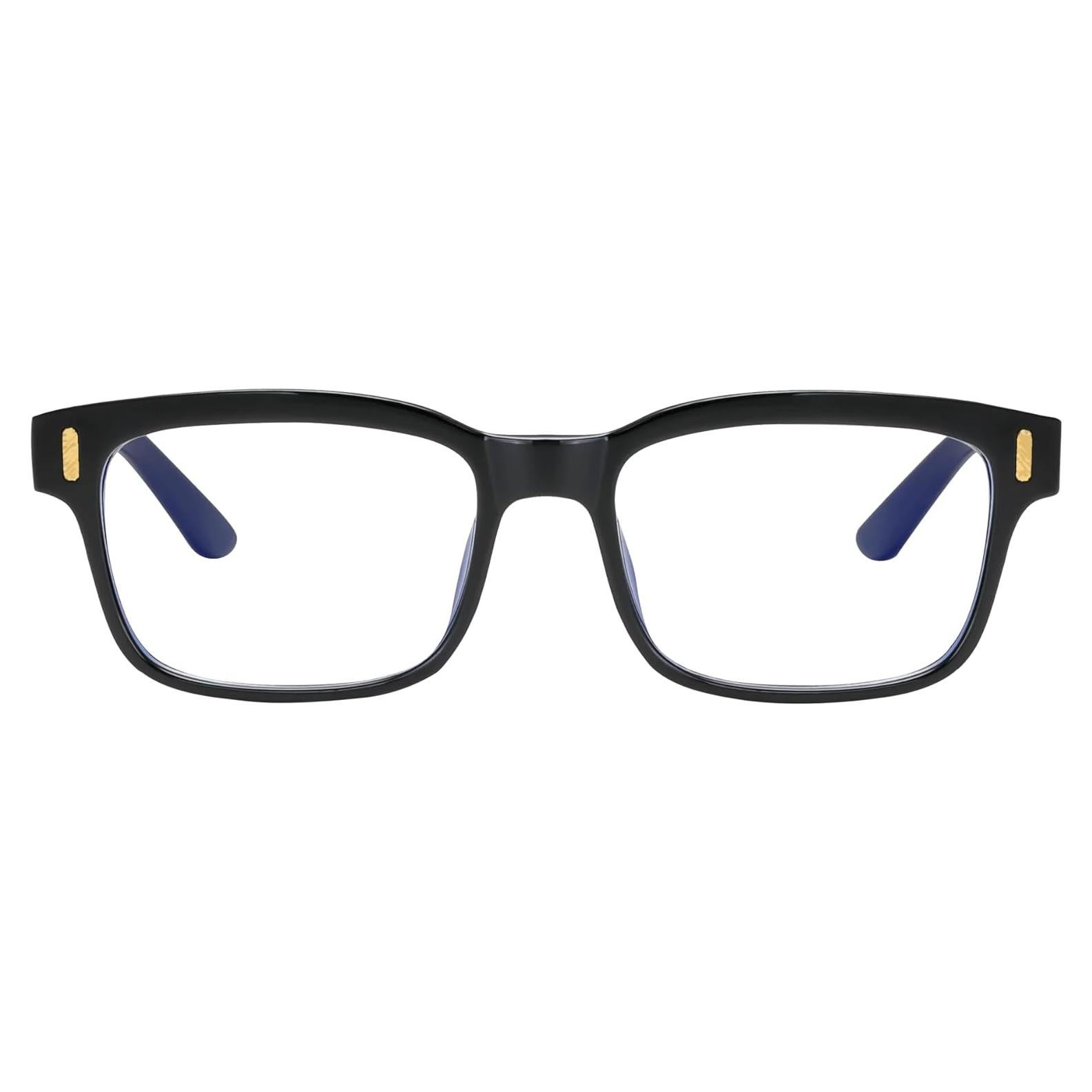 Gafas de luz azul TEXASDELUXE unisex marco negro lentes transparentes