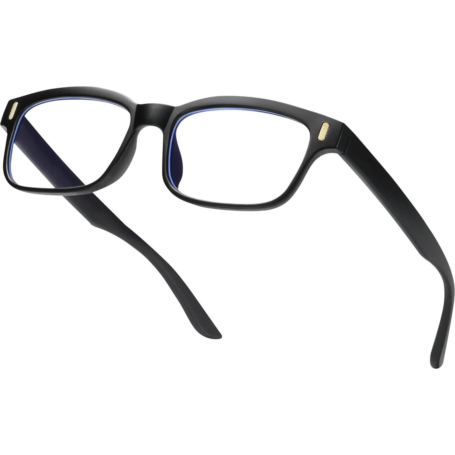 Gafas de luz azul TEXASDELUXE unisex marco negro lentes transparentes