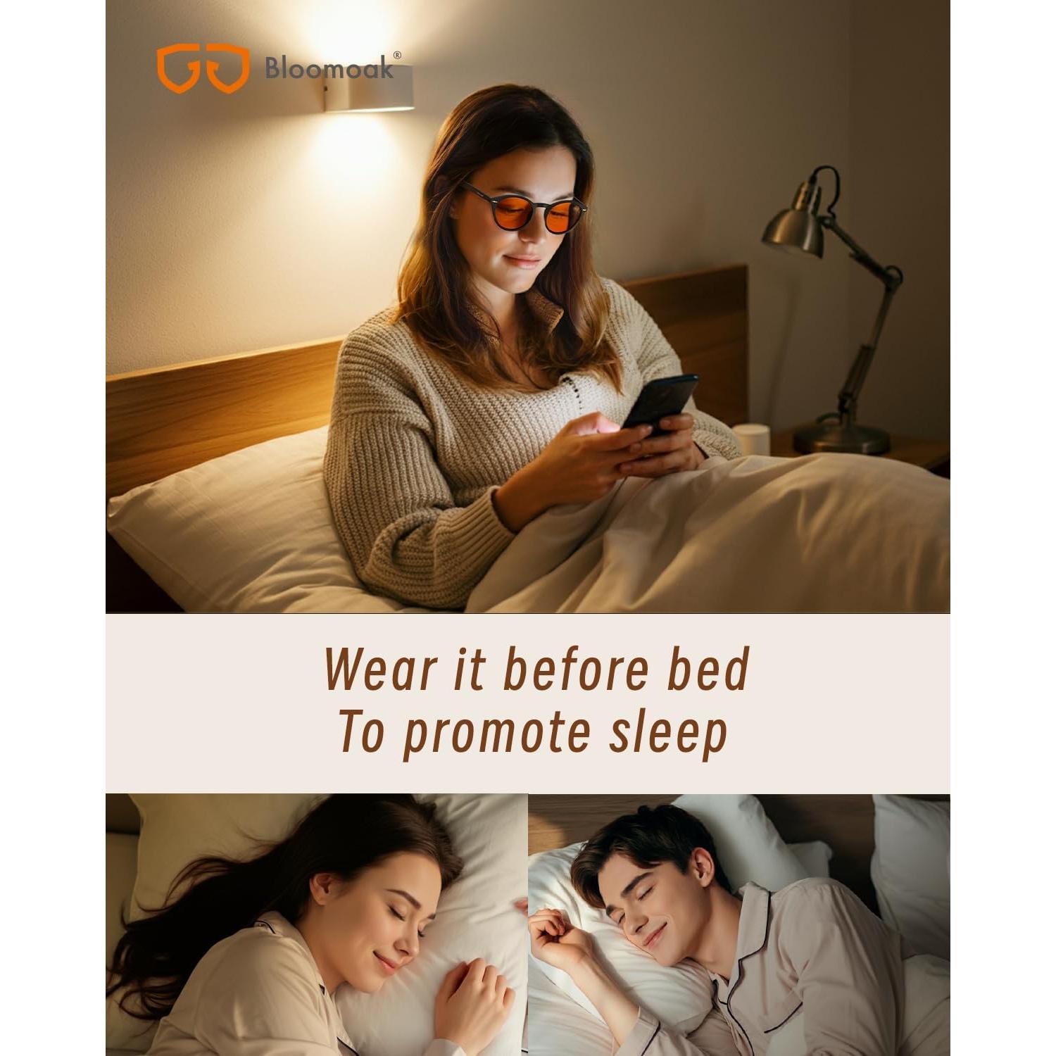 Gafas Bloomoak 99% Bloqueo Luz Azul Naranja Retro Redondas