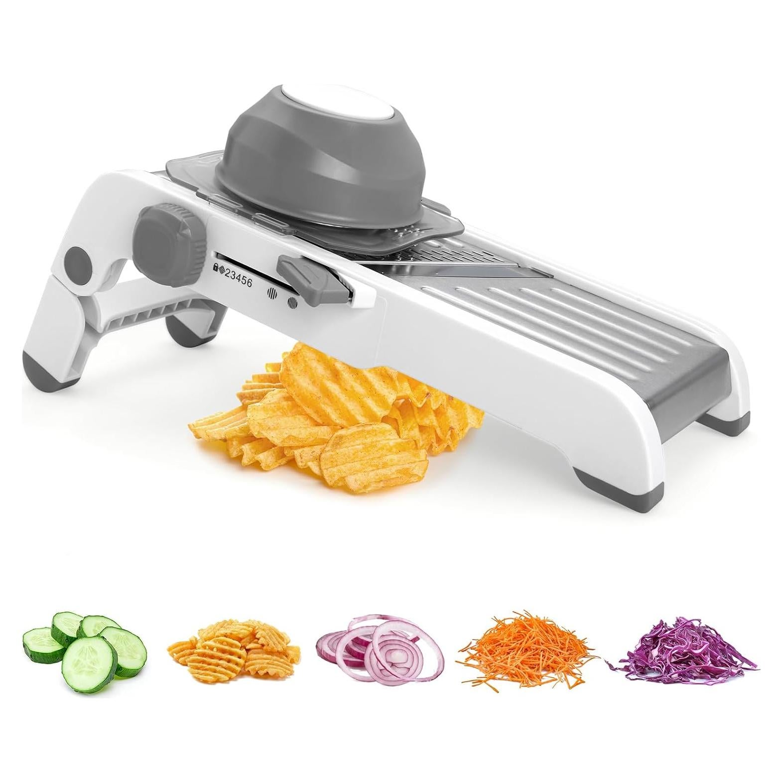 Cortador de Mandolina Foyucool Ajustable Acero Inoxidable Gris