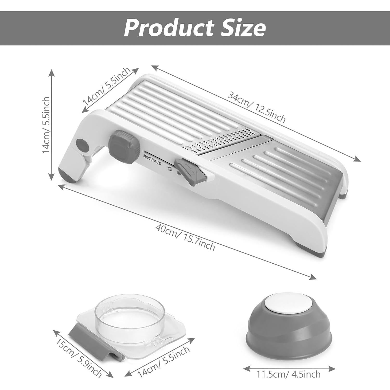 Cortador de Mandolina Foyucool Ajustable Acero Inoxidable Gris