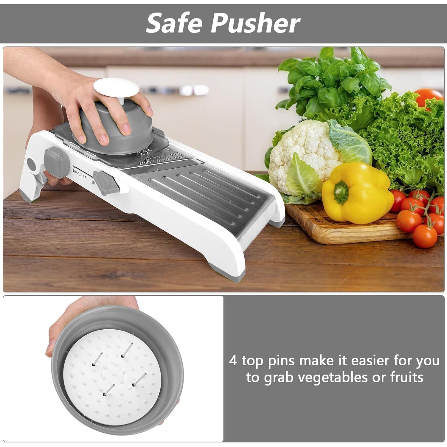 Cortador de Mandolina Foyucool Ajustable Acero Inoxidable Gris